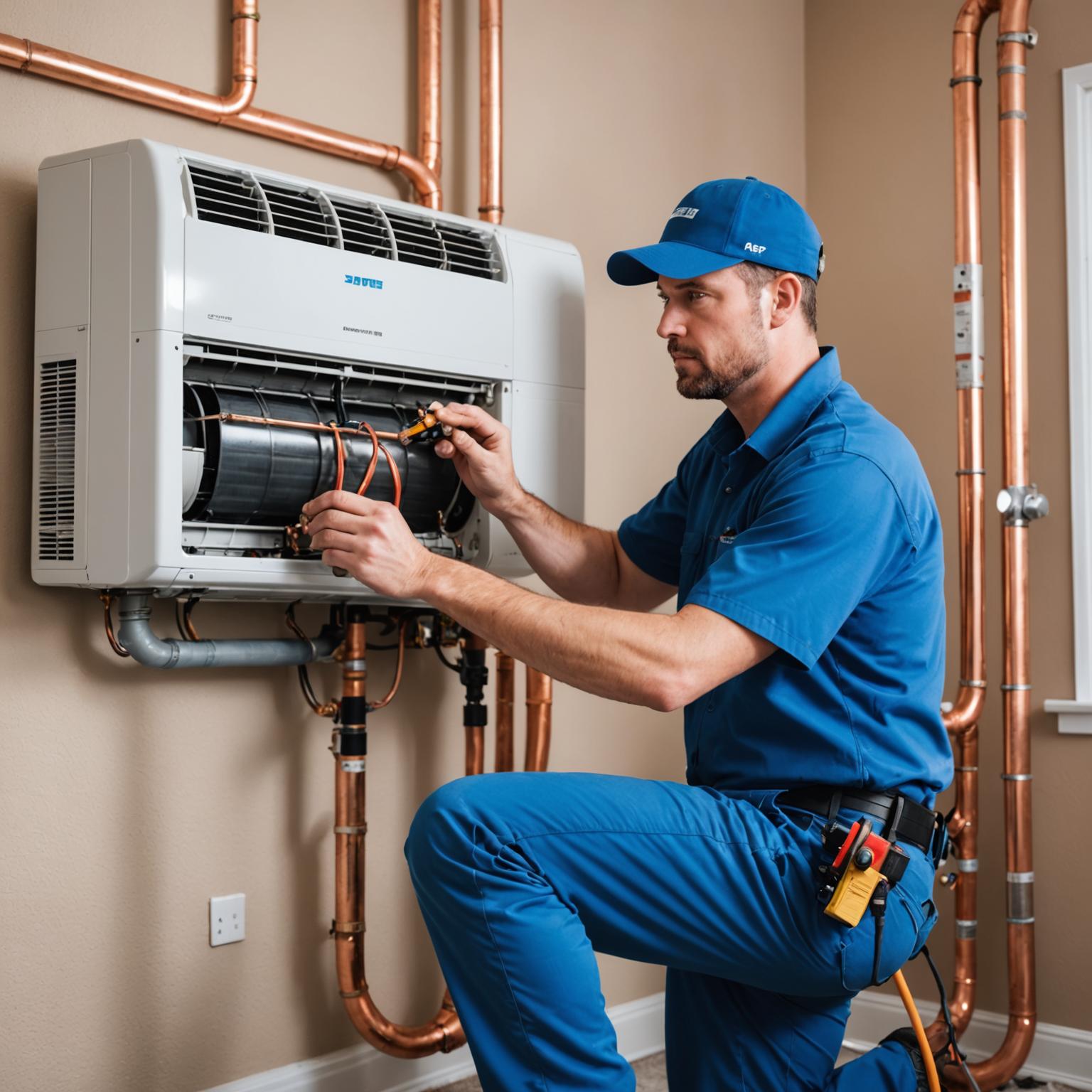Proses pemasangan unit aircond split