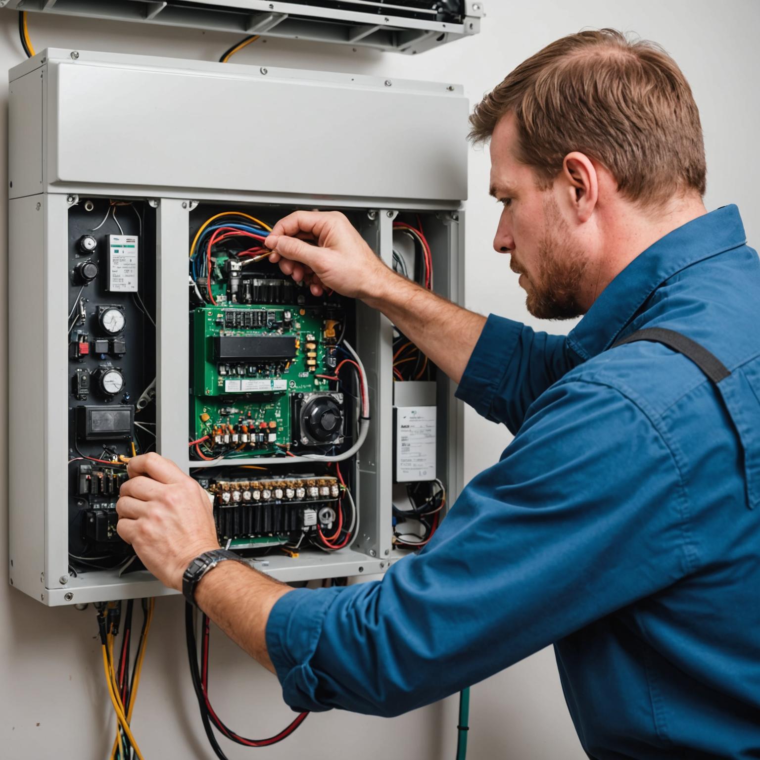 Juruteknik mendiagnosis masalah aircond