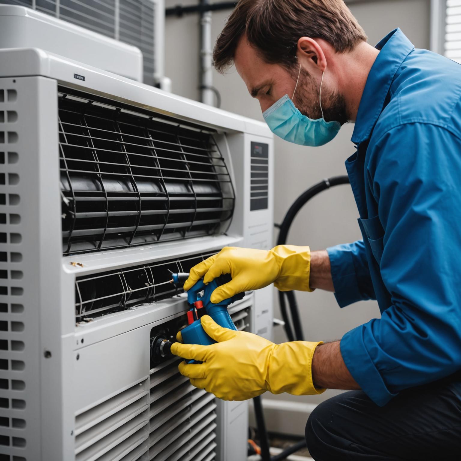 Proses cucian kimia aircond
